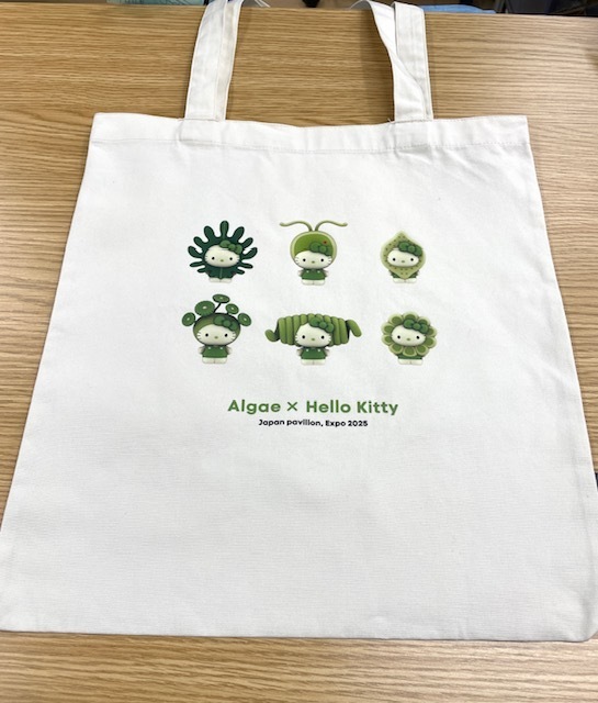 関西万博とキティーのコラボトートバッグに付いたシミがキレイに落ちた染み抜きクリーニング事例(４，９５０円税込）2025.11.17